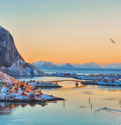 Blick auf Lofoten Fischerdorf
