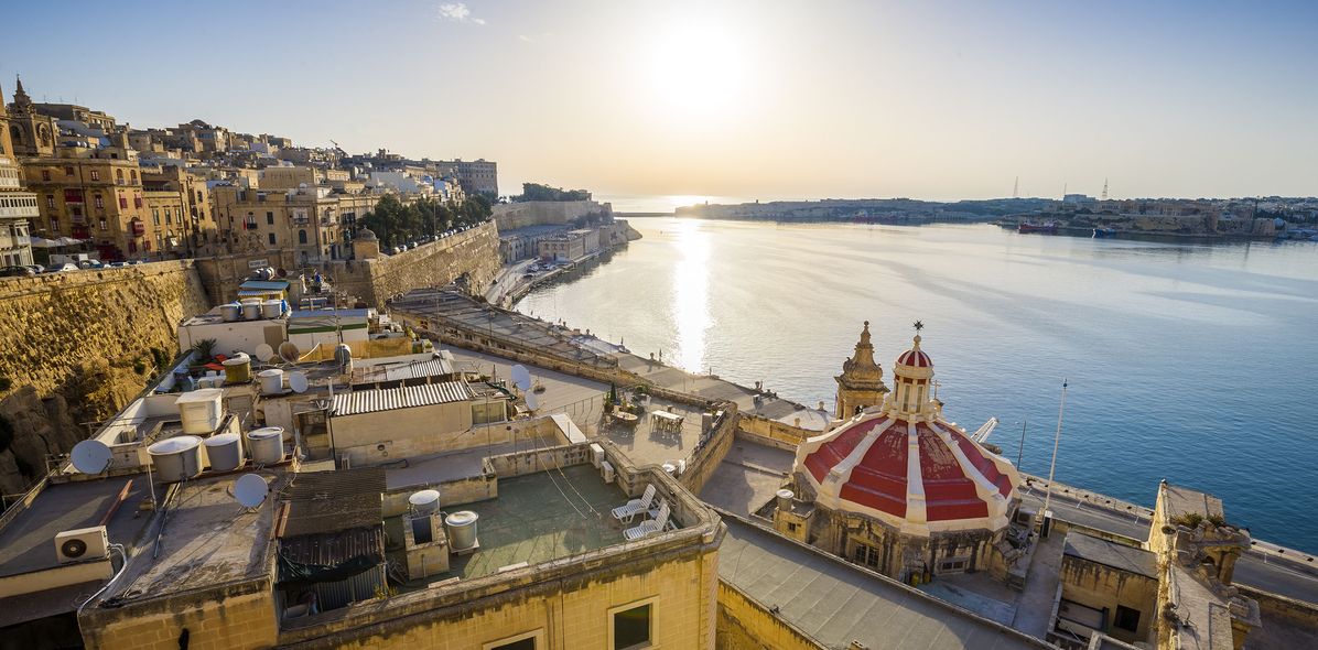 Blick auf Valletta und Meer