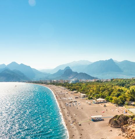Blick auf Strand in Antalya