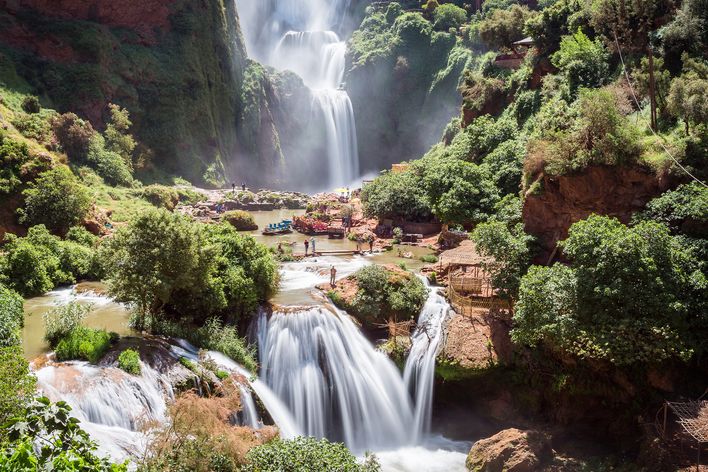 Blick auf den Ouzoud Wasserfall