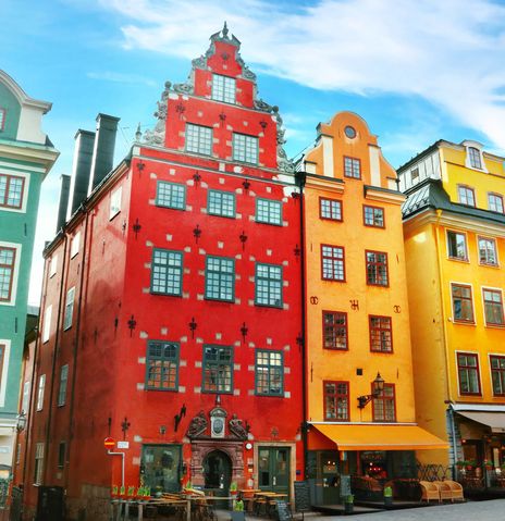 Bunte Häuser in Stockholm