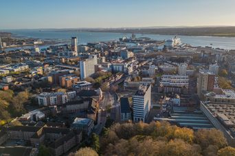 Ausblick auf die Stadt Southampton in England