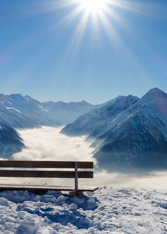 Winterlicher Ausblick in die Alpen