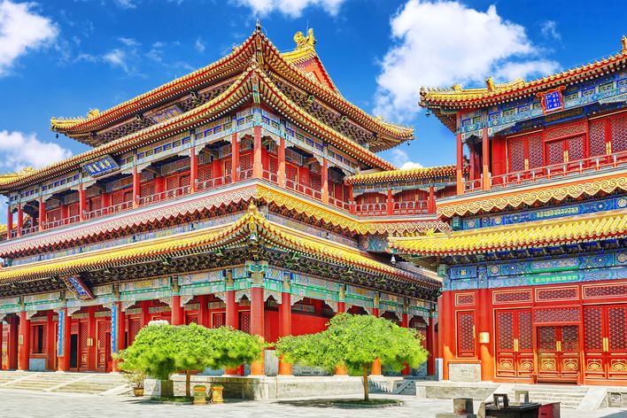 Der Lama Tempel innerhalb der verbotene Stadt in Peking, China