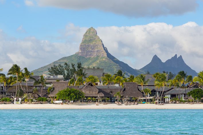 Blick auf Flic en Flac auf Mauritius
