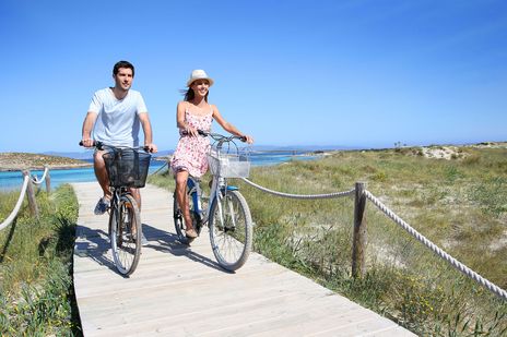 Fahrradfahrer auf Formentera