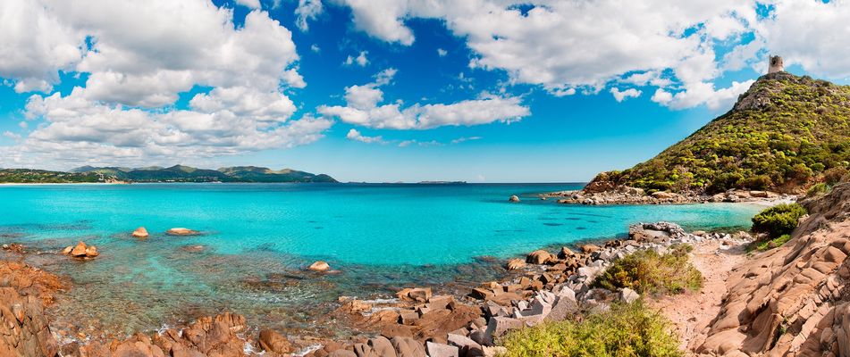 Blick auf den Strand in Korsika