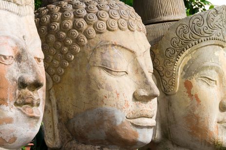 Buddha-Köpfe in Luang Prabang in Laos