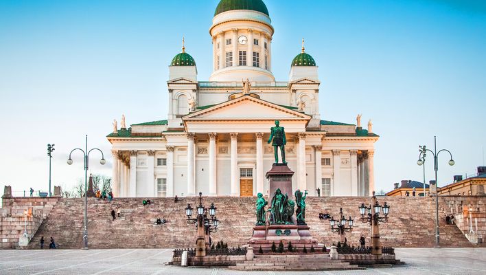 Eine Kirche in der finnischen Hauptstadt Helsinki