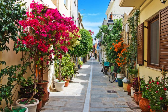 Altstadt mit Blumen