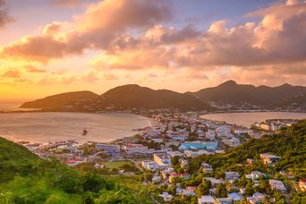 Philipsburg, Sint Maarten bei Sonnenuntergang 