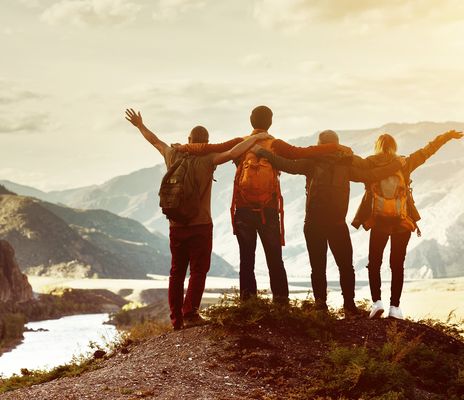 Gruppe beim Wandern