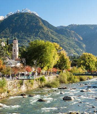 Fluss Meran in Südtirol