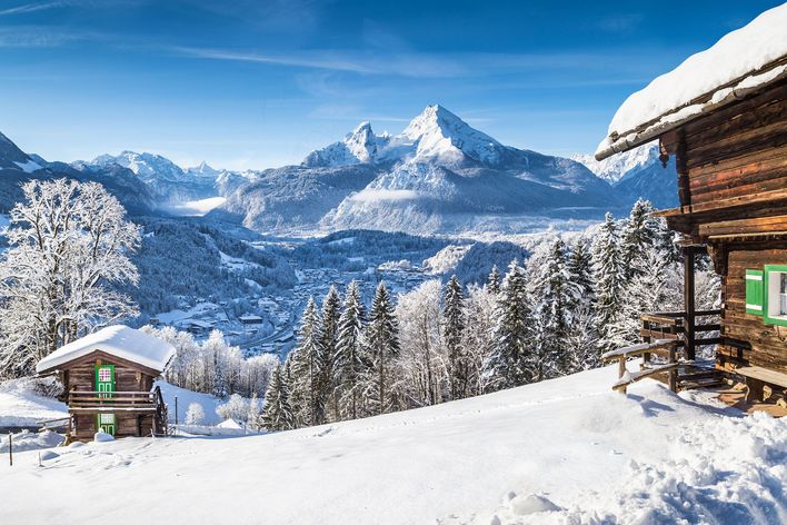 Hütte im Schnee
