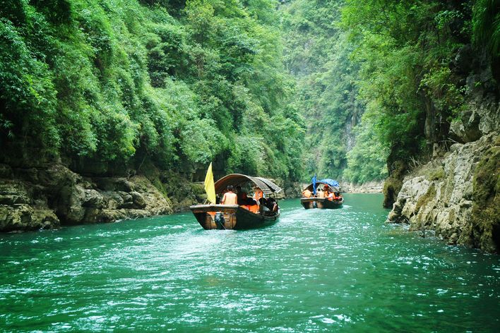 Boote auf Yangtze in China