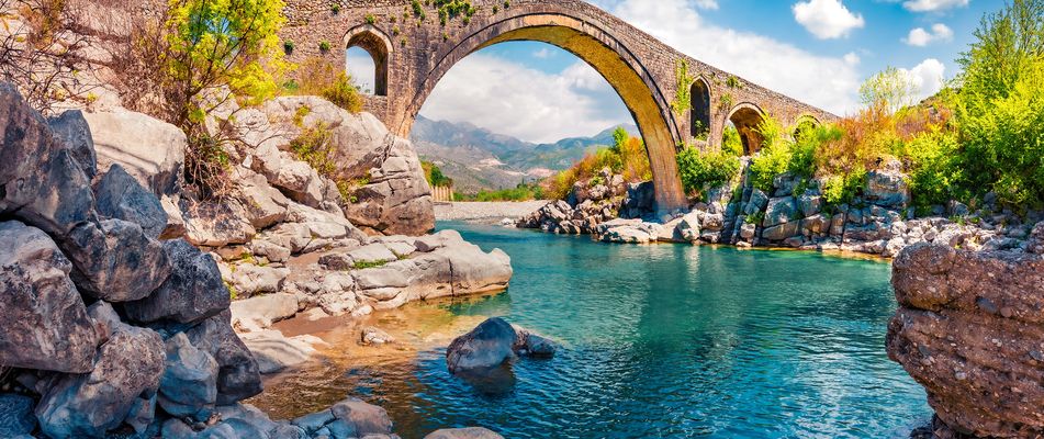 Fluss in Skhdora, Albanien