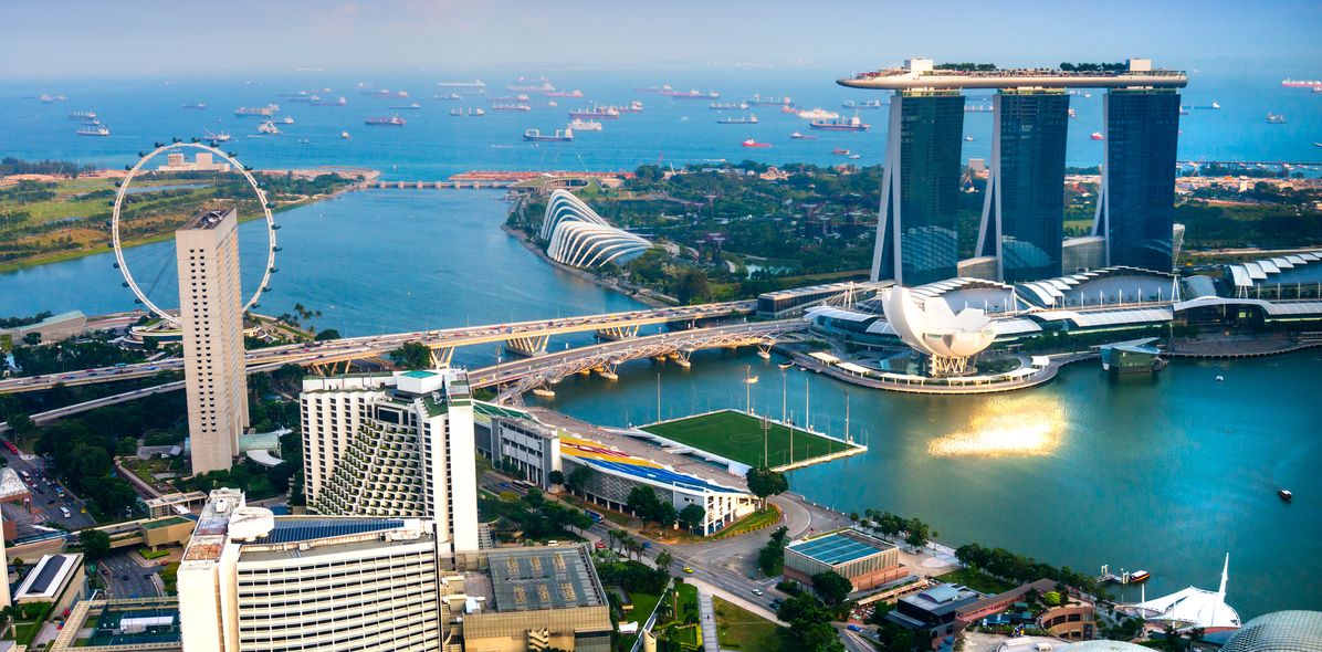 Blick auf Singapur von Oben