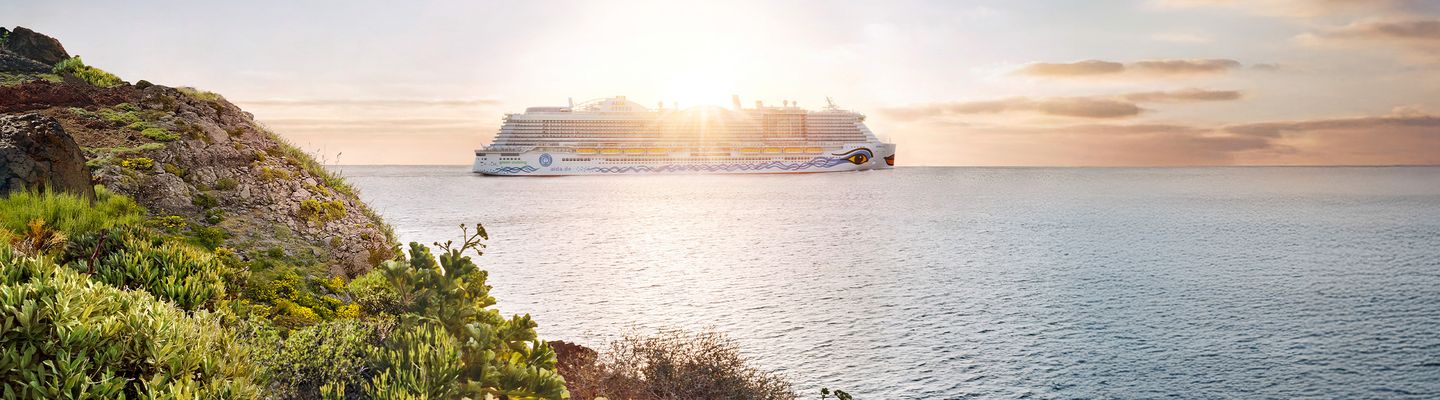AIDA Schiff im Sonnenuntergang