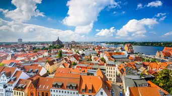 Blick auf die Dächer von Rostock