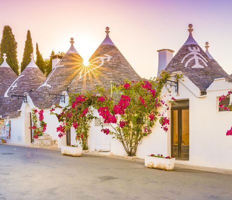 Trulli Häuser in Apulien, Italien