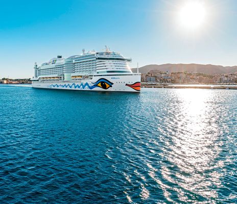 Blick auf das Kreuzfahrtschiff AIDAperla