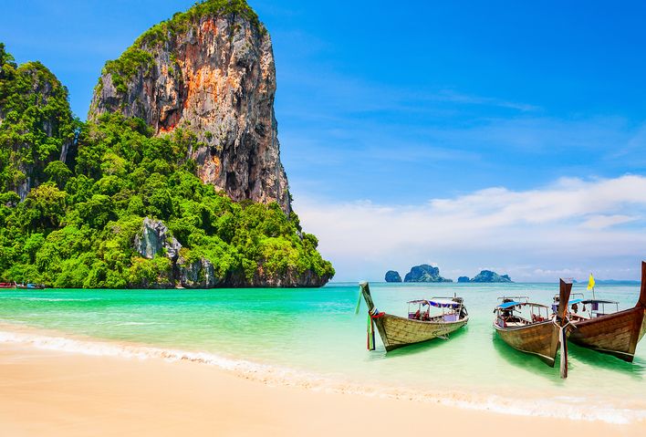 Traditionelle Boote in Ko Samui in Thailand