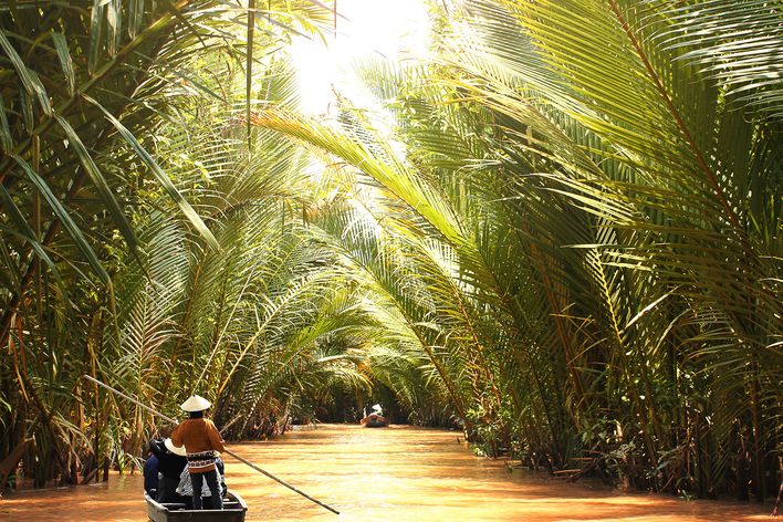 Boot im Mekongdelta