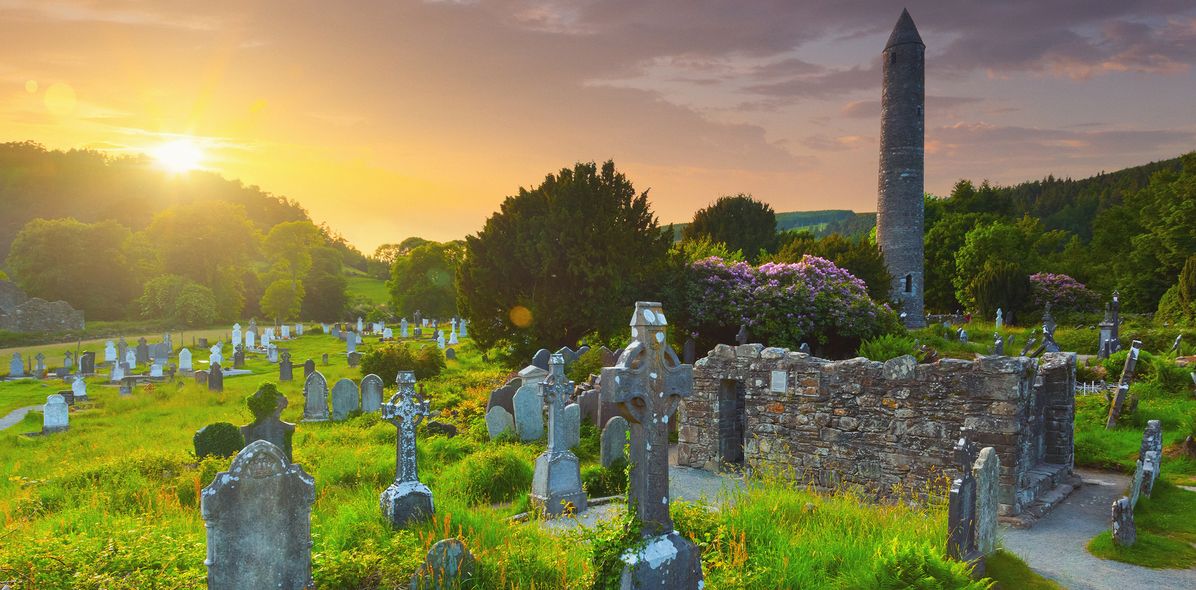 Friedhof in Glendalough in Irland