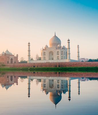 Blick auf den Taj Mahal in Indien