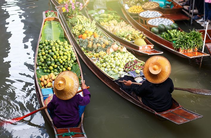 Schwimmender Markt in Bangkok