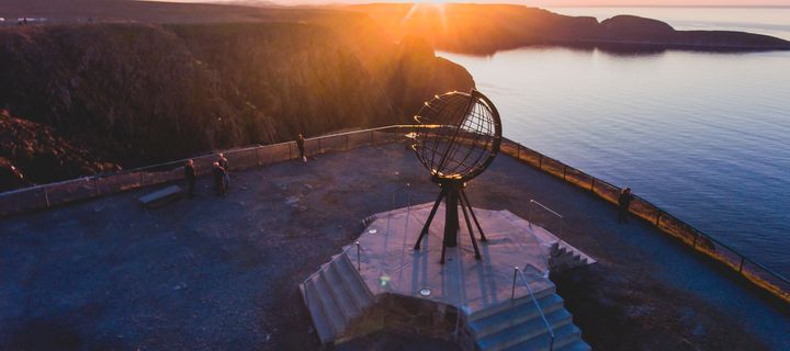 Das Nordkap in Norwegen bei Sonnenuntergang