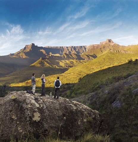 Menschen in den Drakensbergen