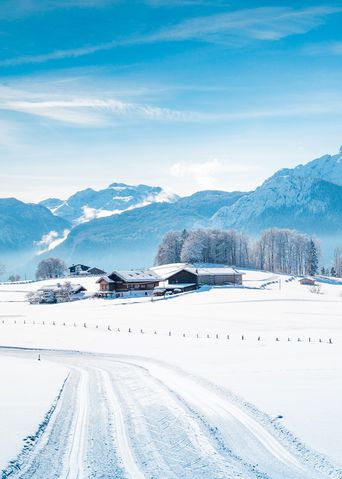 Verschneite Landschaft in Österreich