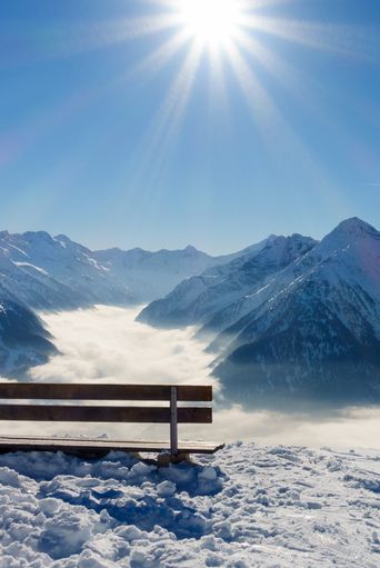 Winterlicher Ausblick in die Alpen