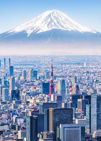 Skyline von Tokio mit Mount Fuji