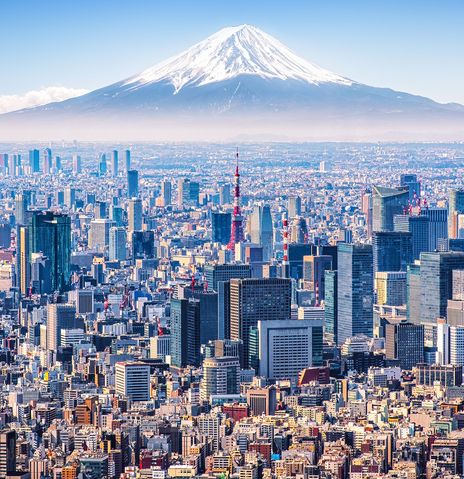 Skyline Tokio mit Mount Fuji