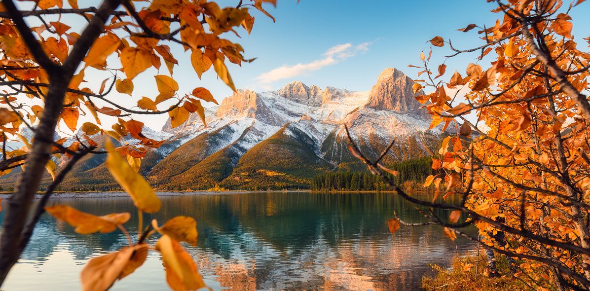 Aussicht auf Mount Rundle und Rundle Forebay