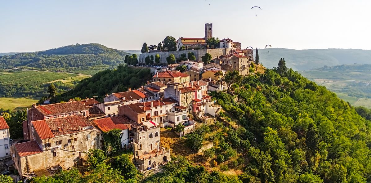 Dorf Motovun in Kroatien