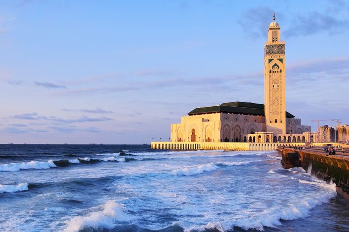 Blick auf die Moschee in Casablanca 