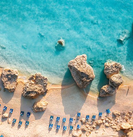 Strand in Griechenland von oben