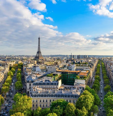 Blick über Paris mit Eiffelturm