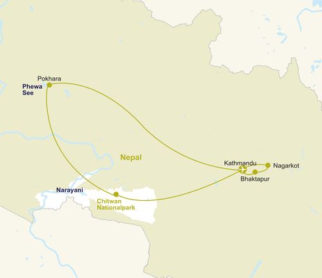 Routenkarte Nepal