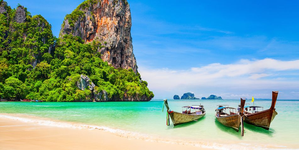Traditionelle Boote auf Ko Samui in Thailand