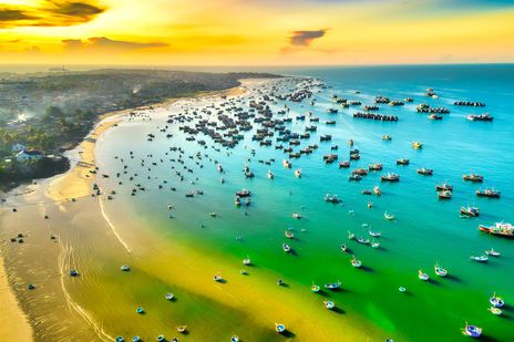 Boote in der Bucht von Phan Thiet 