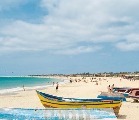 Boote am Strand von Boa Vista