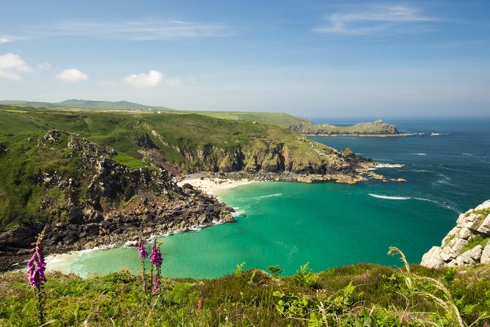 Blick auf die Küste von Cornwall