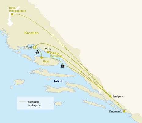 Routenkarte Kroatien