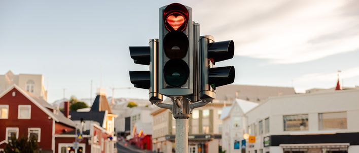 Straße in Akureyri auf Island