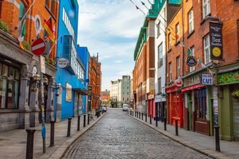 Der Temple Bar Bezirk in Dublin in Irland