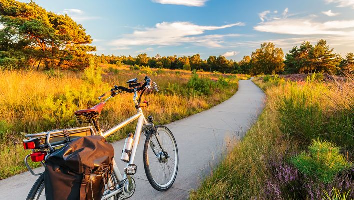 Fahrrad auf Weg Landschaft